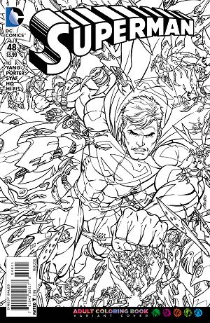 Superman #48 ADULT COLORING BOOK cover
