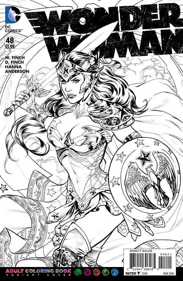 Wonder Woman #48 ADULT COLORING BOOK cover