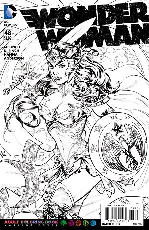 Wonder Woman #48 ADULT COLORING BOOK cover