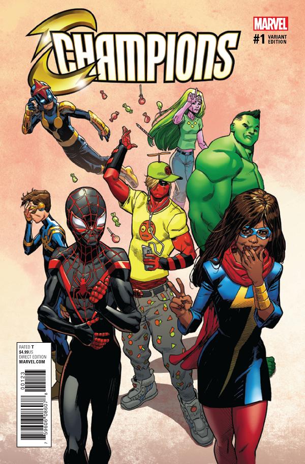 Champions #1 variant cover by Mike Hawthorne