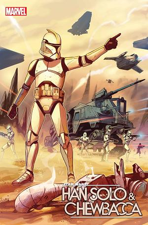 Star Wars: Han Solo & Chewbacca #8 ATTACK CLONES 20TH ANNIV cover