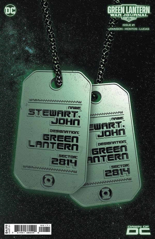 Green Lantern War Journal #1 CVR E STEWART GITD DOG TAG CSV cover