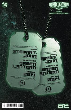 Green Lantern War Journal #1 CVR E STEWART GITD DOG TAG CSV cover