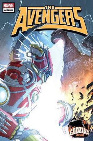 Avengers Annual #1 PETE WOODS GODZILLA cover