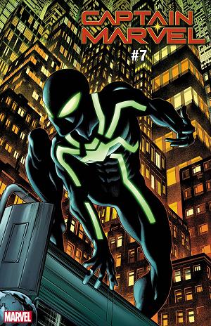 Captain Marvel #7 MCKONE SPIDER-MAN SYMBIOTE SUIT cover