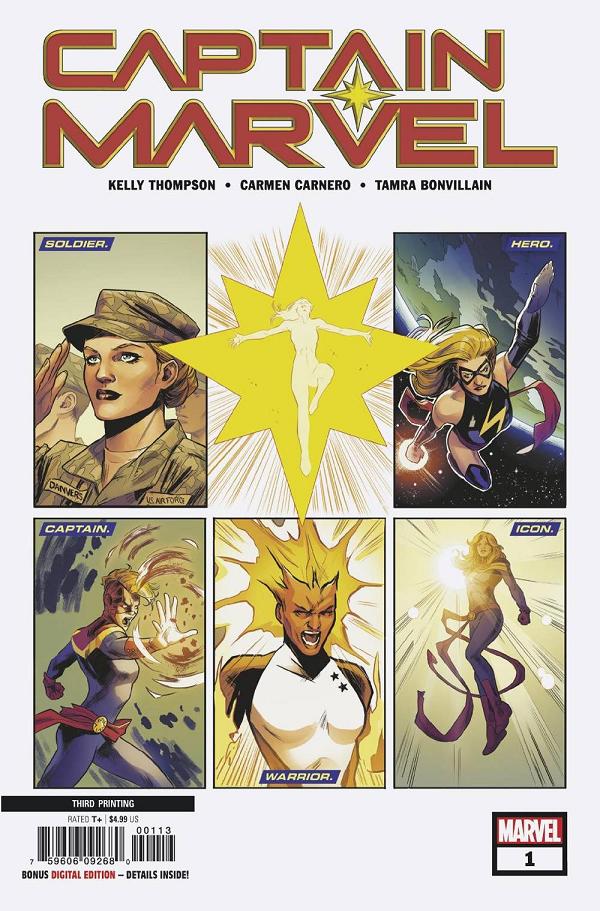 Captain Marvel #1 3RD PTG CARNERO cover