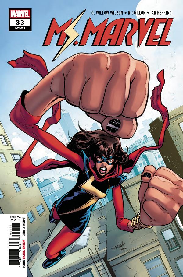 Ms Marvel #33 cover by Valerio Schiti