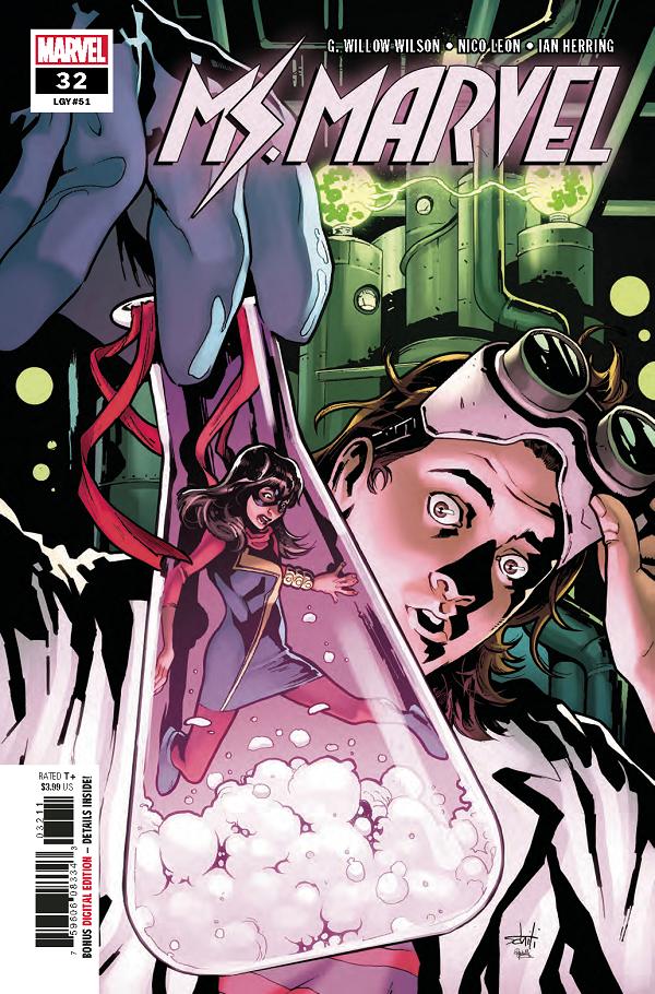 Ms Marvel #32 cover by Valerio Schiti