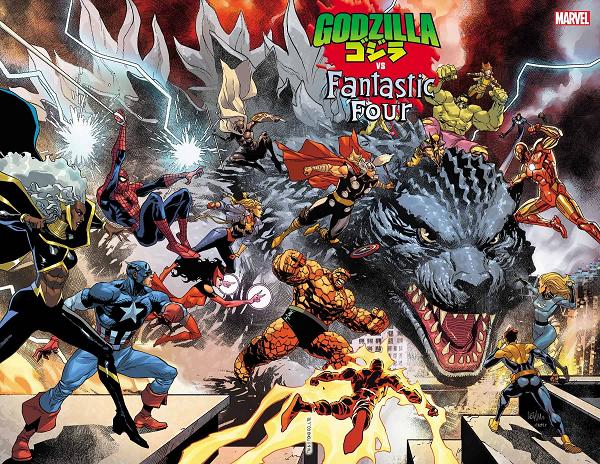 Godzilla Vs Fantastic Four #1 LEINIL YU WRAPAROUND cover