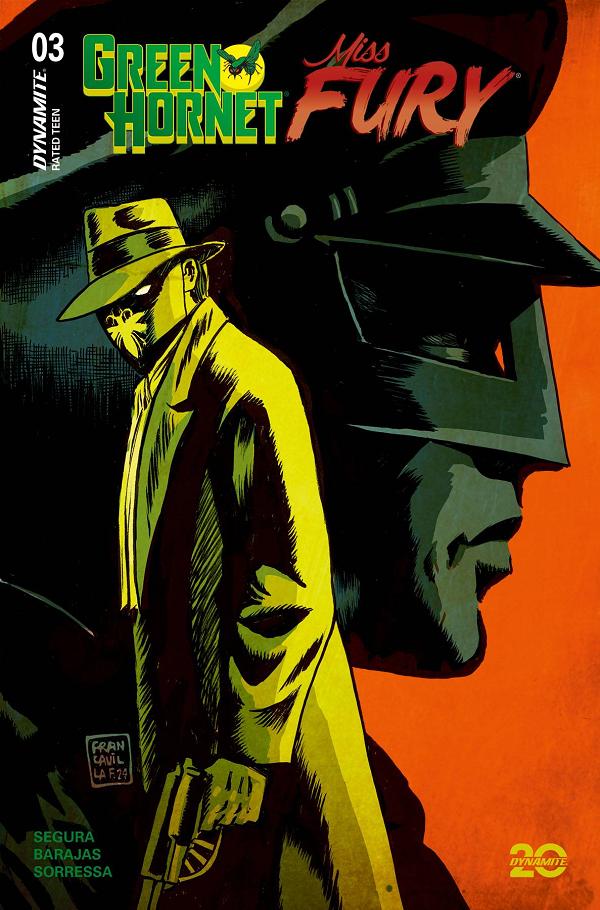 Green Hornet Miss Fury #3 cover by Francesco Francavilla