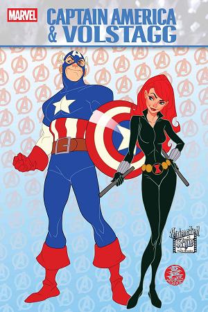 Captain America & Volstagg #1 BROOKS ANIMATED-STYLE cover