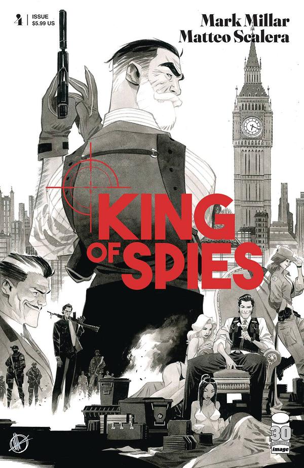 King Of Spies #4 CVR B SCALERA B&W cover