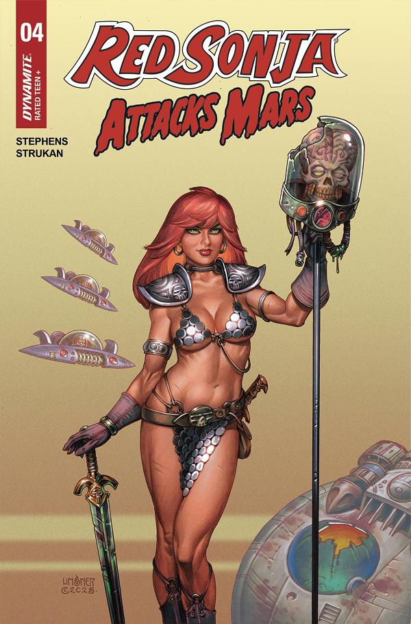 Red Sonja Attacks Mars #4 cover by Joseph Michael Linsner