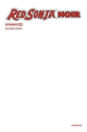 Red Sonja Noir #1 CVR D BLANK AUTHENTIX cover