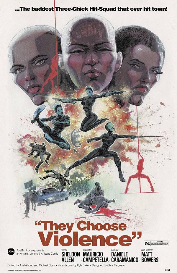 They Choose Violence #1 variant cover by Kyle Baker