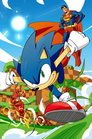 Dc X Sonic The Hedgehog #4 CVR B (OF 5) CVR B DANIELE DI NICUOLO CARD STOCK cover