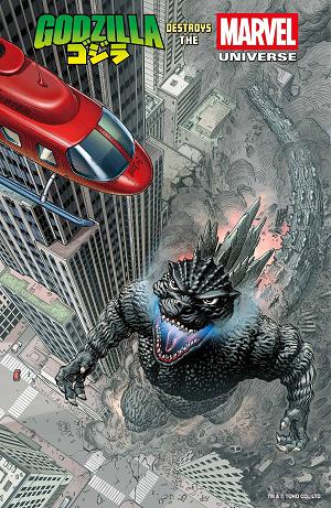Godzilla Destroys The Marvel Universe #1 E J SU FAN FAV cover