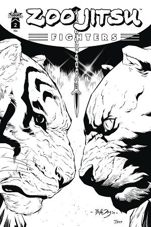 Zoo Jitsu Fighters #2 CVR E DIAZ B&W cover