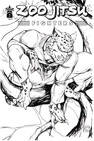 Zoo Jitsu Fighters #2 CVR G GARZA B&W cover