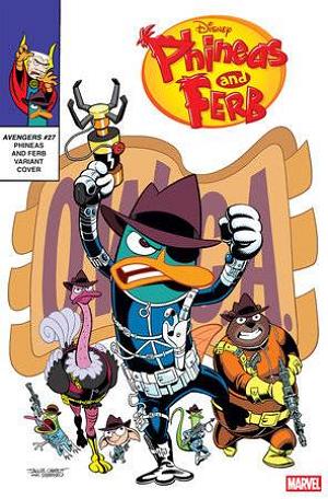 Avengers #27 JACOB CHABOT ARTIST PHINEAS AND FERB cover
