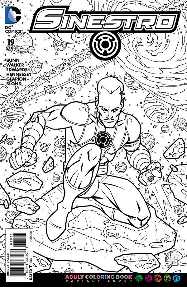 Sinestro #19 ADULT COLORING BOOK cover