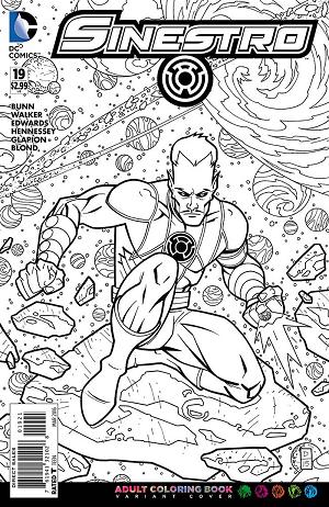 Sinestro #19 ADULT COLORING BOOK cover