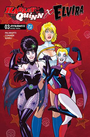 Harley Quinn X Elvira #3 CVR A AMANDA CONNER RED cover
