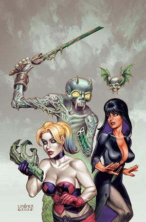 Harley Quinn X Elvira #3 CVR I CVR I INC 1:15 JOSEPH MICHAEL LINSNER VIRGIN cover
