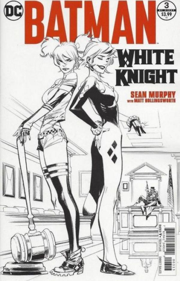 Batman White Knight #3 3rd Print B&W Variant Cover cover