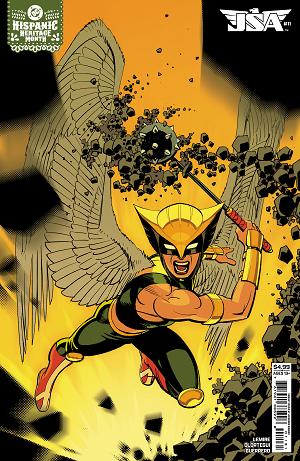 Jsa #11 CVR C CVR C LEONARDO ROMERO HISPANIC HERITAGE MONTH HAWKGIRL CARD STOCK cover
