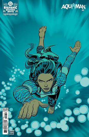 Aquaman #9 CVR E CVR E LEONARDO ROMERO HISPANIC HERITAGE MONTH AQUAGIRL (LORENA MARQUEZ) CARD STOCK cover
