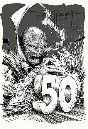 King Spawn #50 CVR G CVR G INC 1:250 TODD MCFARLANE SIGNED CGC GRADED B&W INKS cover