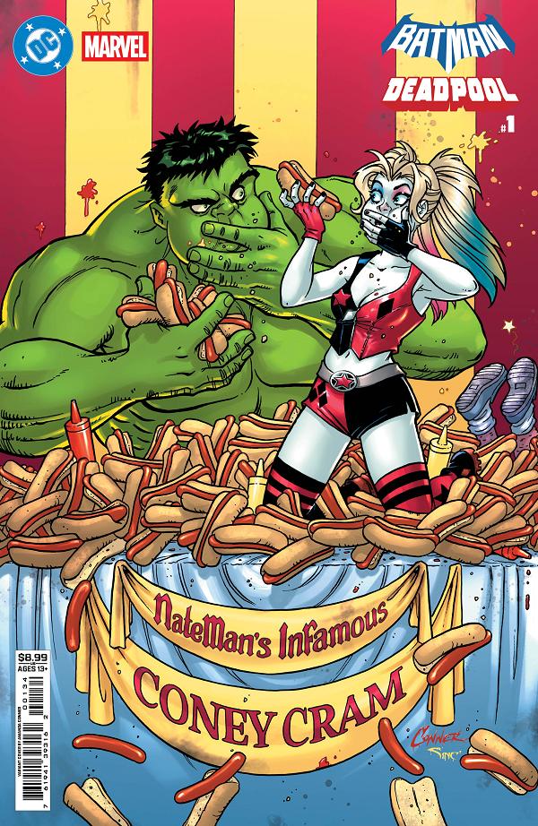 Dc Marvel Batman Deadpool #1 CVR F (ONE SHOT) CVR F AMANDA CONNER HARLEY QUINN HULK CARD STOCK cover