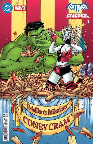 Dc Marvel Batman Deadpool #1 CVR F (ONE SHOT) CVR F AMANDA CONNER HARLEY QUINN HULK CARD STOCK cover