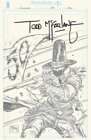 Gunslinger Spawn #50 CVR H CVR H INC 1:1000 TODD MCFARLANE SIGNED PENCIL cover