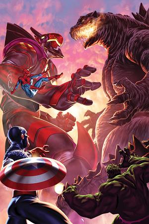 Godzilla Destroys The Marvel Universe #5 MARK BROOKS VIRGIN VARIANT [1:50] cover