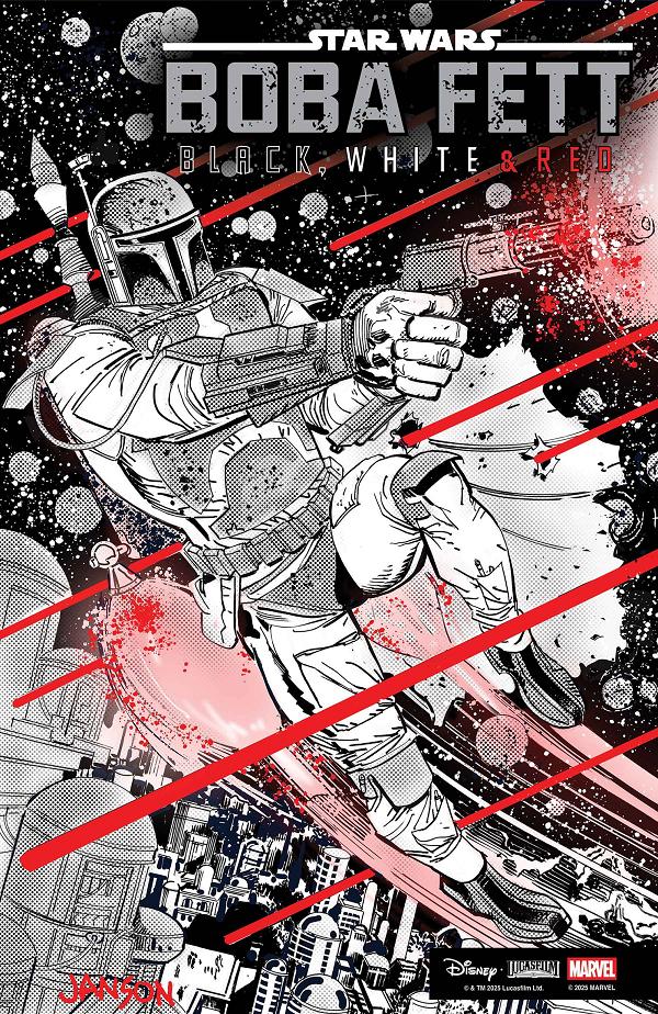 Star Wars: Boba Fett - Black, White & Red #3 KLAUS JANSON VARIANT [1:25] cover