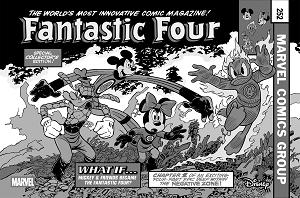 Fantastic Four #4 ANDREA FRECCERO BLACK AND WHITE DISNEY WHAT IF? FANTASTIC FOUR HOMAGE VARIANT [1:100] cover
