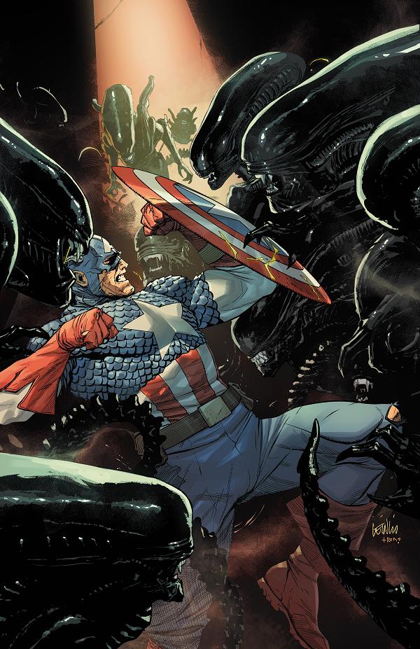 Alien Vs. Captain America #1 LEINIL YU VIRGIN VARIANT [1:100] cover