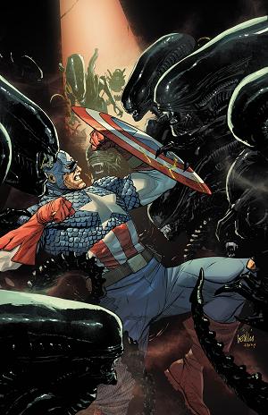 Alien Vs. Captain America #1 LEINIL YU VIRGIN VARIANT [1:100] cover