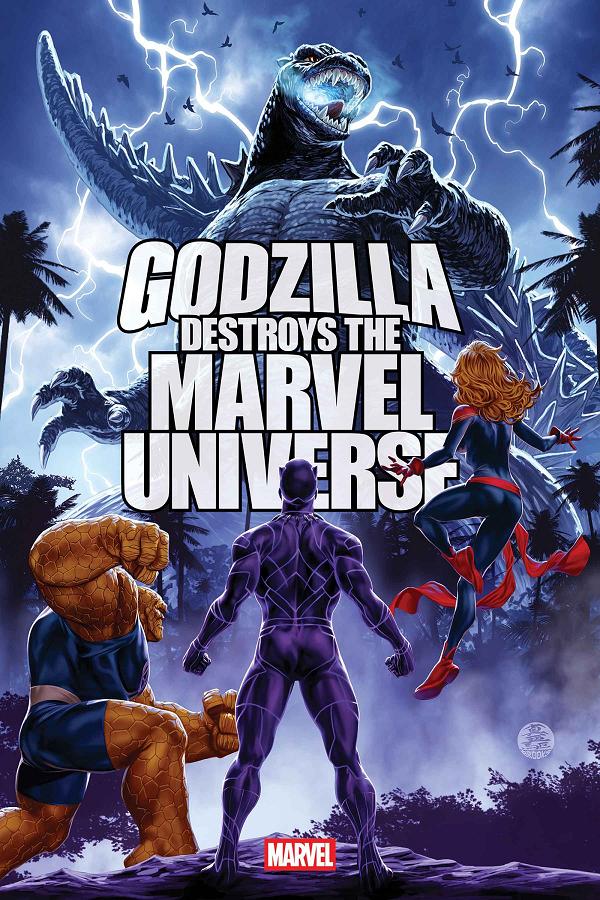 Godzilla Destroys The Marvel Universe #4 cover
