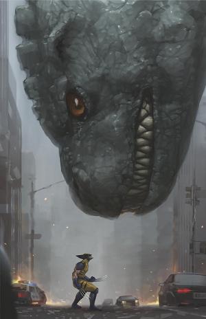 Godzilla Destroys The Marvel Universe #3 JEEHYUNG LEE VIRGIN VARIANT [1:100] cover
