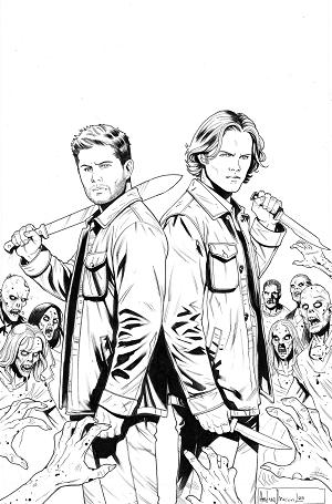 Supernatural #4 CVR H CVR H INC 1:15 ANDREA BROCCARDO LINE ART VIRGIN cover