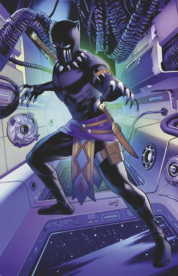 Black Panther: Intergalactic #1 GREG LAND BLACK PANTHER VIRGIN VARIANT [1:100] cover