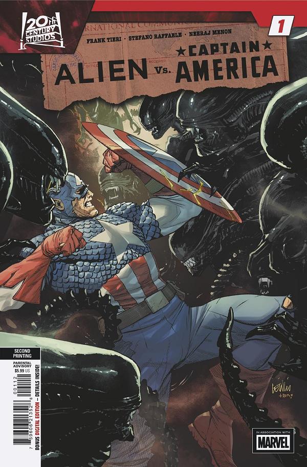 Alien Vs. Captain America #1 LEINIL FRANCIS YU 2ND PRINTING VARIANT cover