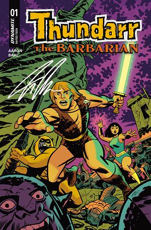 Thundarr The Barbarian #1 CVR S CVR S INC 1:100 MICHAEL CHO SIGNED BY JASON AARON cover