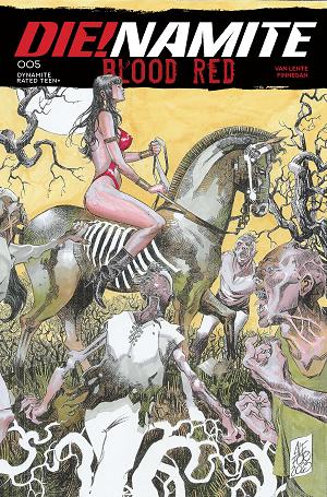 Die!Namite Blood Red #5 CVR B CVR B ALESSIO FORTUNATO cover
