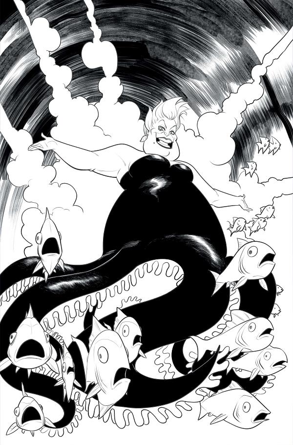 Disney Villains Ursula #1 CVR L CVR L INC 1:15 ROBERT QUINN LINE ART VIRGIN cover