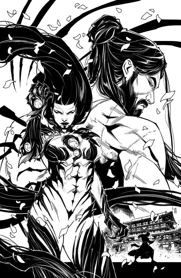 Witchblade Annual (2026) #1 CVR D (ONE SHOT) CVR D INC 1:25 GIUSEPPE CAFARO B&W cover