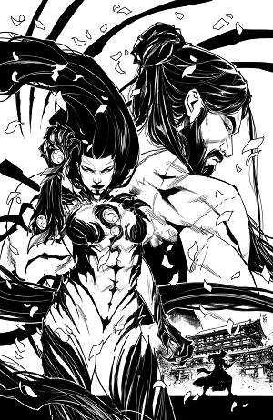 Witchblade Annual (2026) #1 CVR D (ONE SHOT) CVR D INC 1:25 GIUSEPPE CAFARO B&W cover